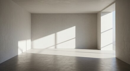 Fototapeta premium Minimalist Empty Modern Interior with Clean Lines and Natural Lighting