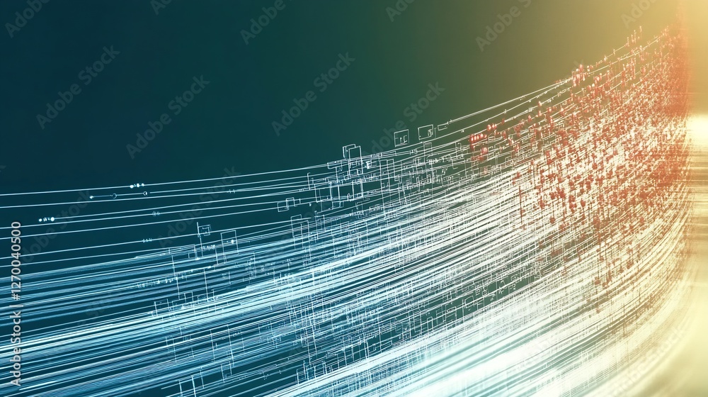 Leinwandbilder vibrant futuristic visuals illustrating fast-moving lines and dynamic data representing digital inno
