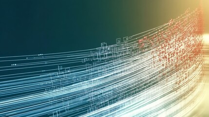 Vibrant futuristic visuals illustrating fast-moving lines and dynamic data representing digital innovation : Generative AI