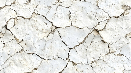 Cracked, white, painted, dry, earth texture background; arid landscape; design element