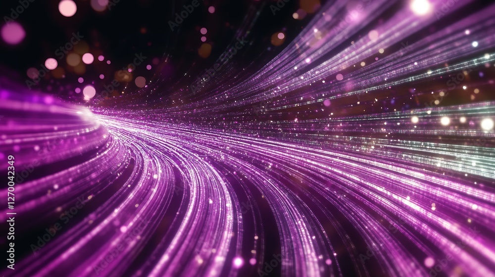 Fototapete sparkling purple light trails creating an enchanting abstract background of motion and flow : genera