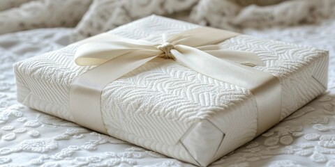 Luxury gift packaging enveloping a surprise moment. Visualize elegant designs with ribbons and textures, evoking anticipation and delight in soft lighting.