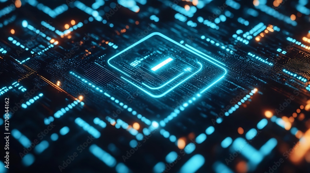 Fototapete advanced digital privacy symbol highlighting data protection in cybersecurity : generative ai