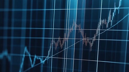 Dynamic Financial Chart Illustrating Rising Trends in Stock Prices over Time : Generative AI