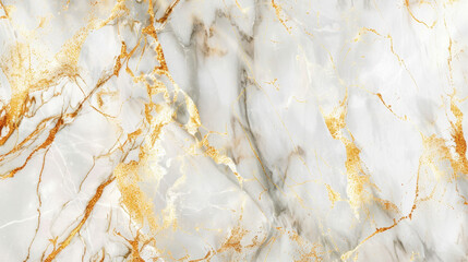 Fototapeta premium Elegant marble texture featuring white and gray tones with golden veins, perfect for backgrounds or interior design projects