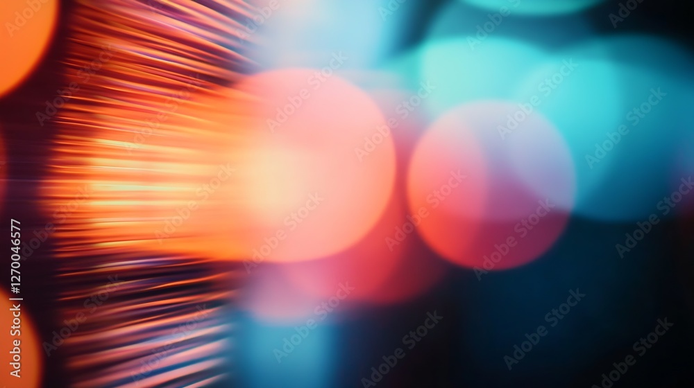Leinwandbilder Blurred colorful lights creating a mesmerizing effect that captures the essence of motion and speed in digital art : Generative AI