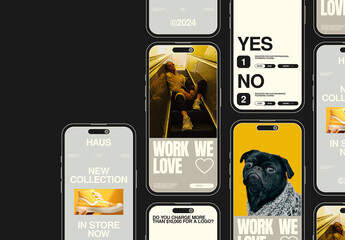 Flat View Vector Phone Mockups