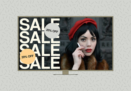 Front View Vector TV Mockup