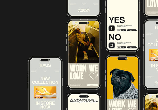 Flat View Vector Phone Mockups