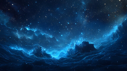 Fototapeta premium Mystical night sky, generative ai. Underwater Starfields. Illustration