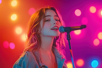 Young singer captivates audience during vibrant audition at local venue