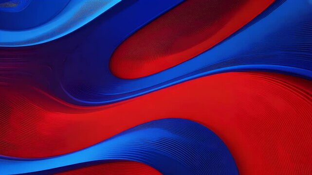 Ultra high definition animation featuring fluid wavy red blue color movements three dimensional texture offering sleek modern backdrop technology related visual projects