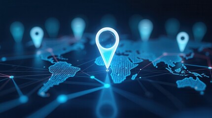 Innovative Digital Location Markers on Global Network Map