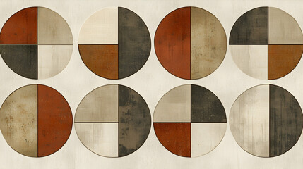 Abstract geometric rusty circles design wall texture background for interior decoration