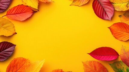 Fototapeta premium Celebrate autumn with a vibrant vector illustration of colorful leaves, perfect for your sites clean banner design.