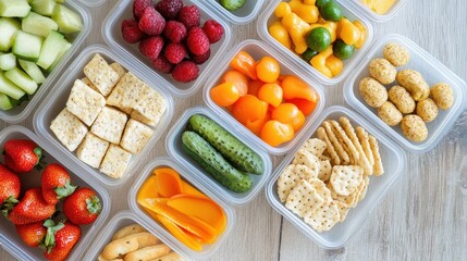 Kid-friendly healthy snack boxes, fun and nutritious combinations.