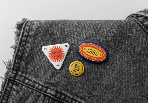 Badge on Jeans Jacket Mockups
