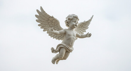 White Little Angel Statue, Innocent Beauty