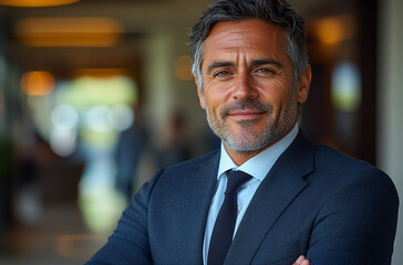 Fototapeta premium Confident Businessman in Modern Office