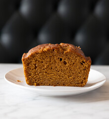 slice of banana bread cake