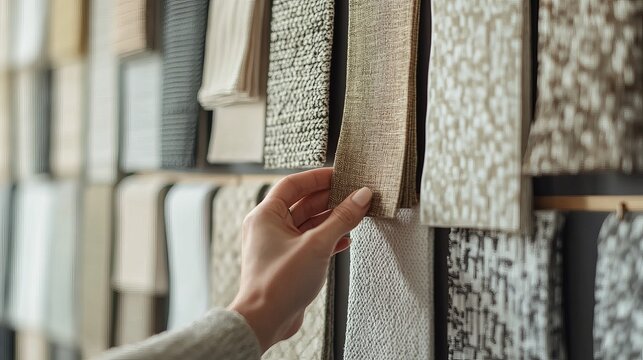 Neutral Fabric Swatches Textures Samples Interior Design Home Decor Modern Textiles Stylish Elegant Room Design Project Neutral Colors Beige Brown    