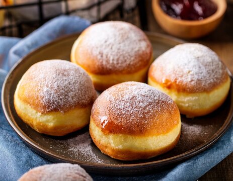 Generated image Sweet Polish paczki doughnuts filled with jam or custard 