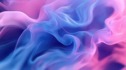 Fototapeta premium Smooth tech-inspired light trails in blue and pink hues, forming a fluid abstract background.