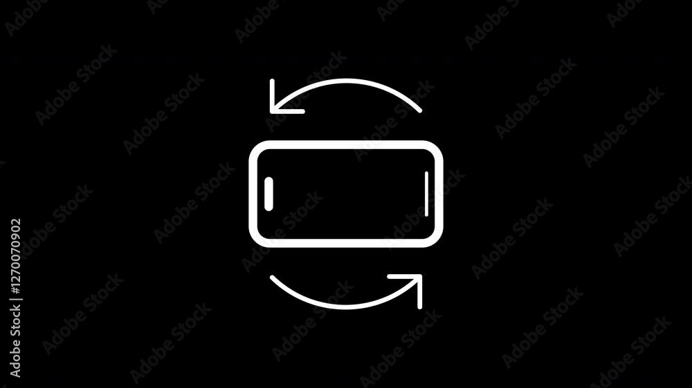 Poster phone rotate animation. rotate your phone to landscape orientation. rotate your phone icon animation