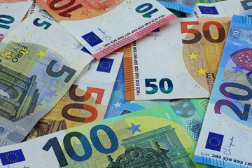 euro banknotes background