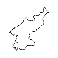 map of North Korea line icon
