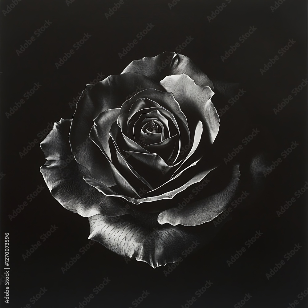 Wall mural Close-up black and white rose