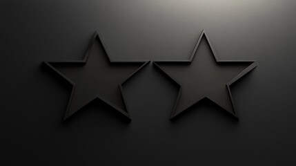 Obraz premium Elegant Black Star Duo on Matte Surface, Symbolizing Quality and Luxury