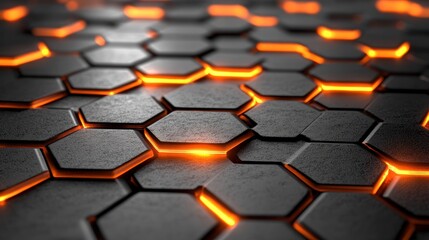 Obraz premium Abstract hexagonal background with glowing edges, technological concept