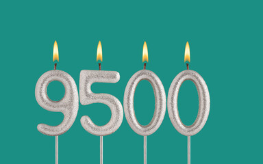 Candle number 9500 - Number of followers or likes.