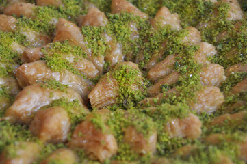 Traditional Pistachio Sobiyet Baklava Dessert