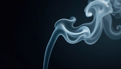 Thick white hookah smoke plumes against black backdrop , studio, elegant