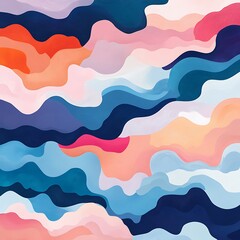 Abstract Colorful Wavy Shapes Background