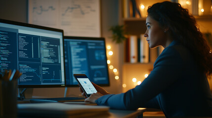 Modern Office Space Showcasing Cybersecurity Practices and Document Management