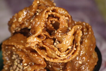 Chebakia Close-up, Traditional Moroccan Pastry