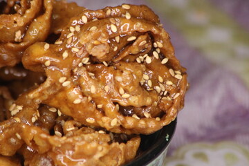 Chebakia Close-up, Traditional Moroccan Pastry