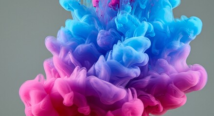 Vibrant abstract ink clouds suspended in water with high detail