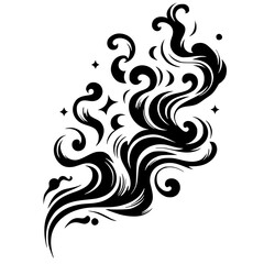 Abstract smoke silhouette