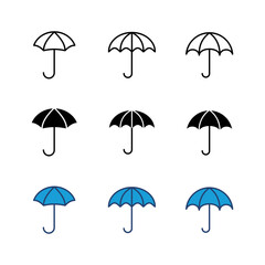 Umbrella icon set. umbrella sign icon