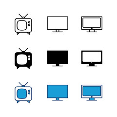 Tv icon set. television icon vector