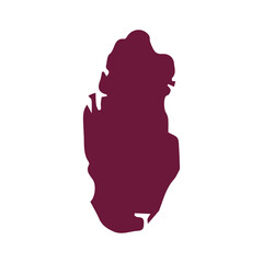 map of Qatar colored icon