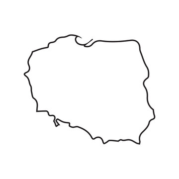 Fototapeta map of Poland line icon