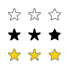 Star Icon set. rating icon vector. favourite star icon