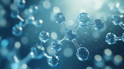 light blue molecular structures design for medical abstract molecules technology and chemistry background.