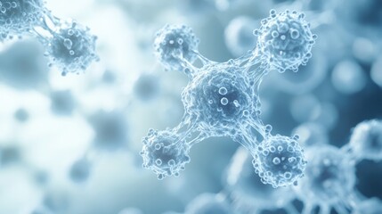 light blue molecular structures design for medical abstract molecules technology and chemistry background.
