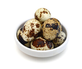 Quail eggs are isolated on a white background